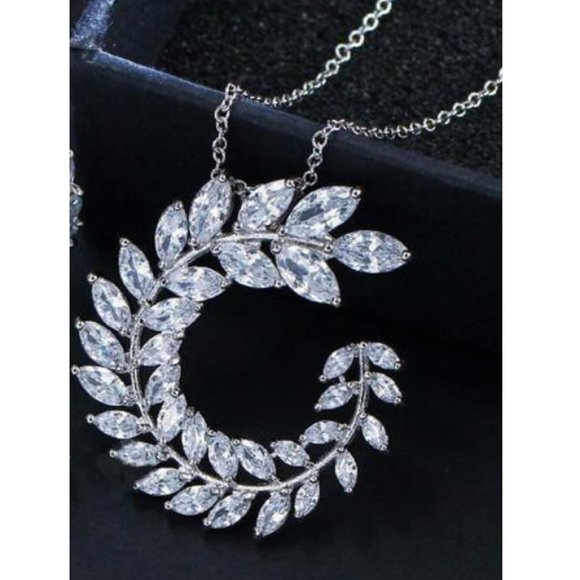 Swarovski Jewelry - Swarovski Crystals Leaf Necklace